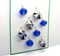 Miniature Ornaments, 8 pieces, Silver Snowflakes & Blue Baubles, Adorabilities